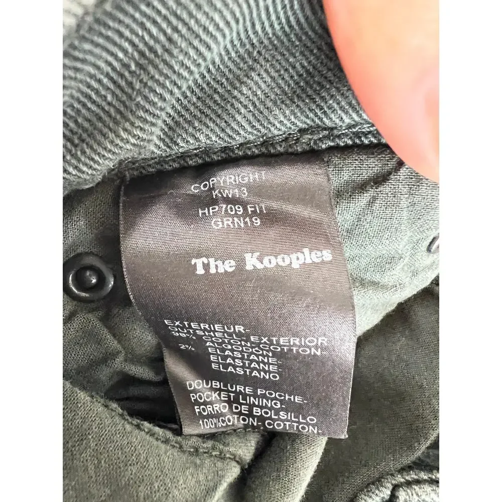 The Kooples Green HP709 Fit Skinny Jean Stretch Cotton Button-Fly Women Size 29